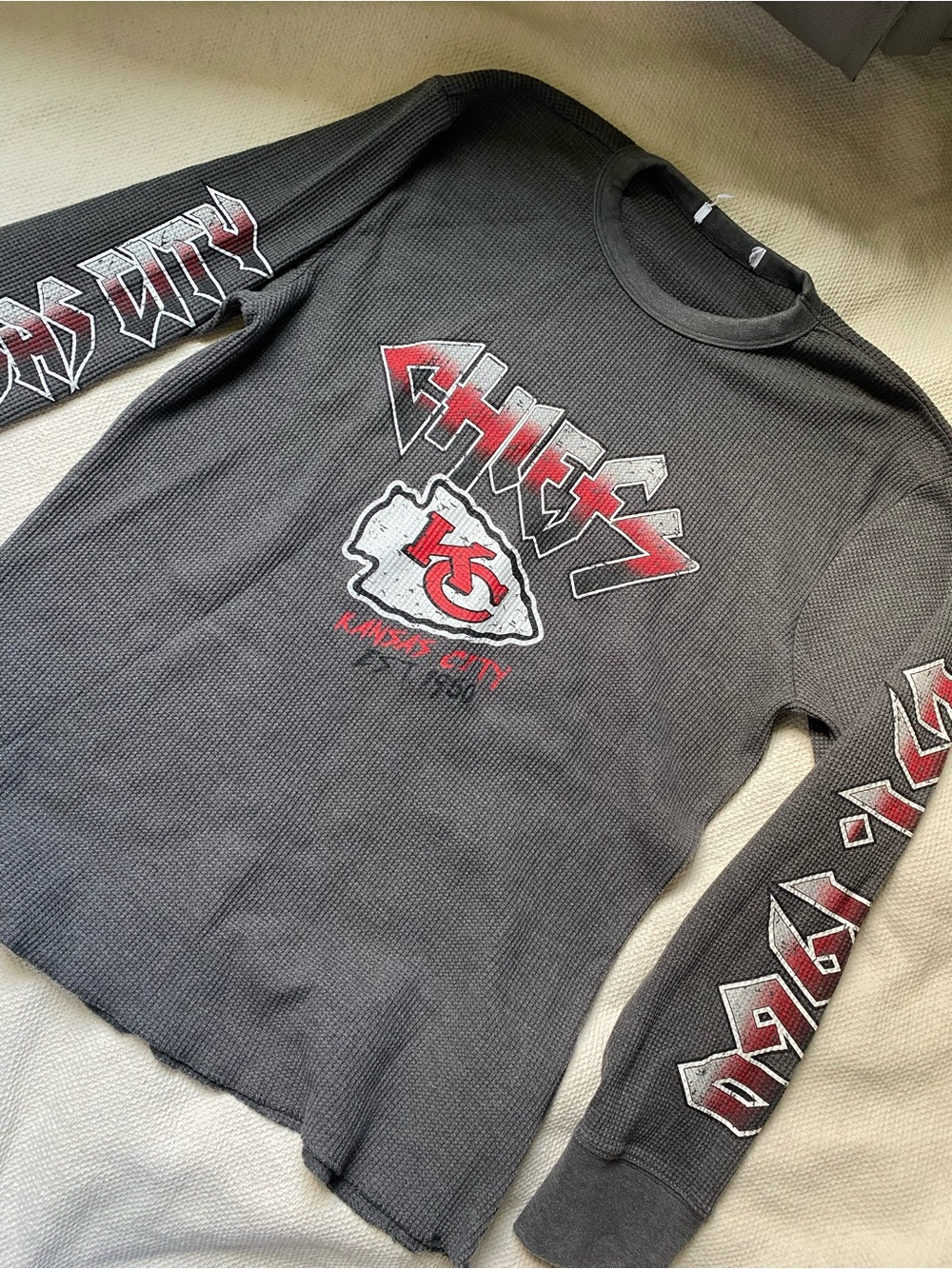Kansas City Chiefs Black Long-Sleeve Thermal Tee